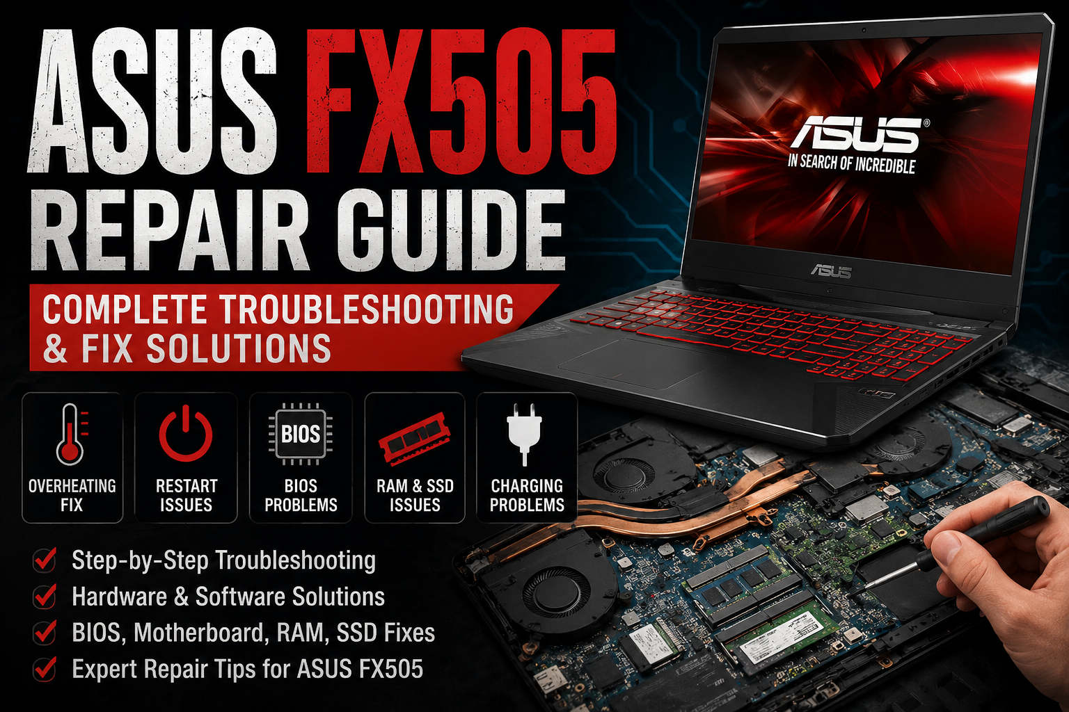 ASUS FX505 repair guide and troubleshooting